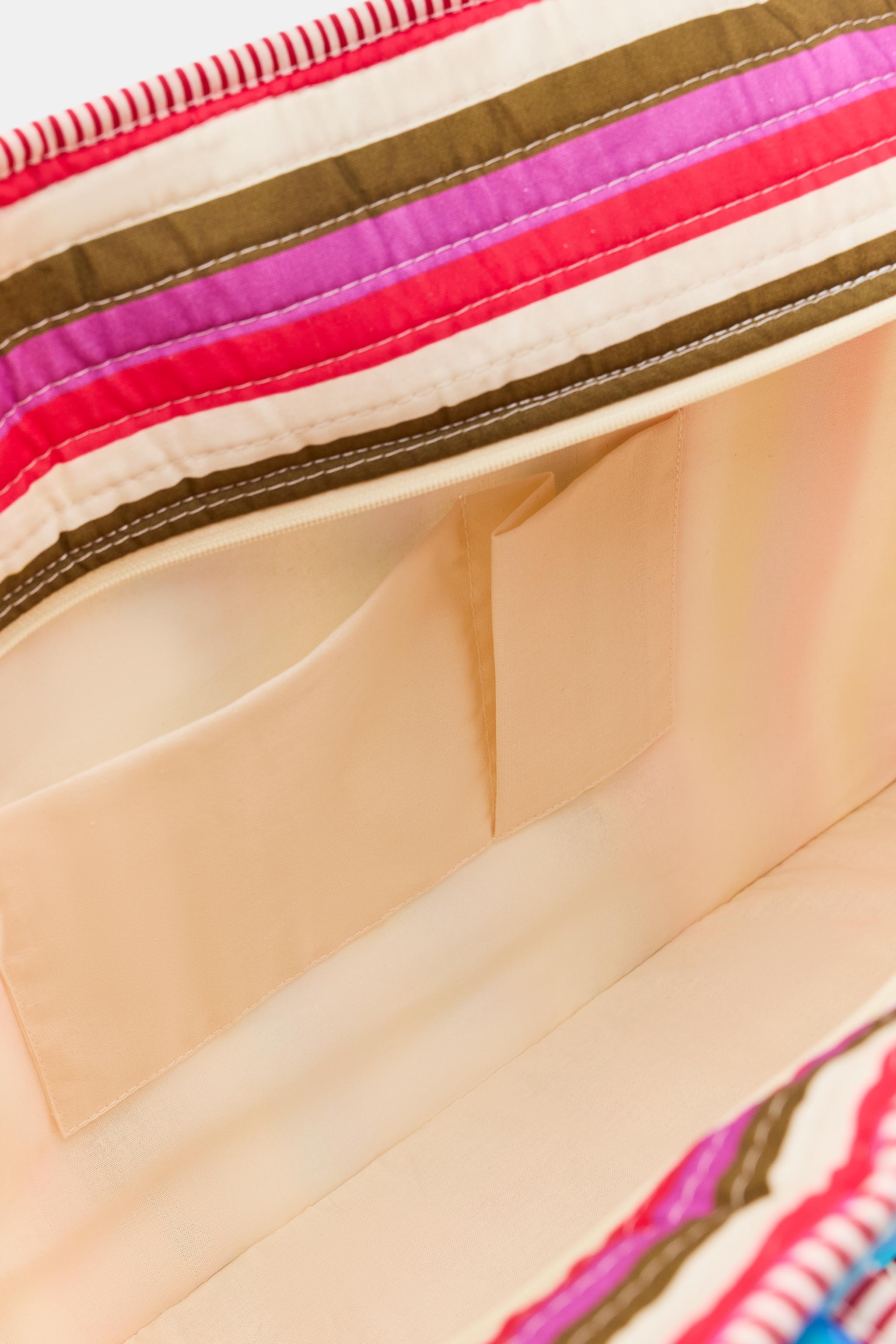 FLORAL STRIPE QUILTED BAG